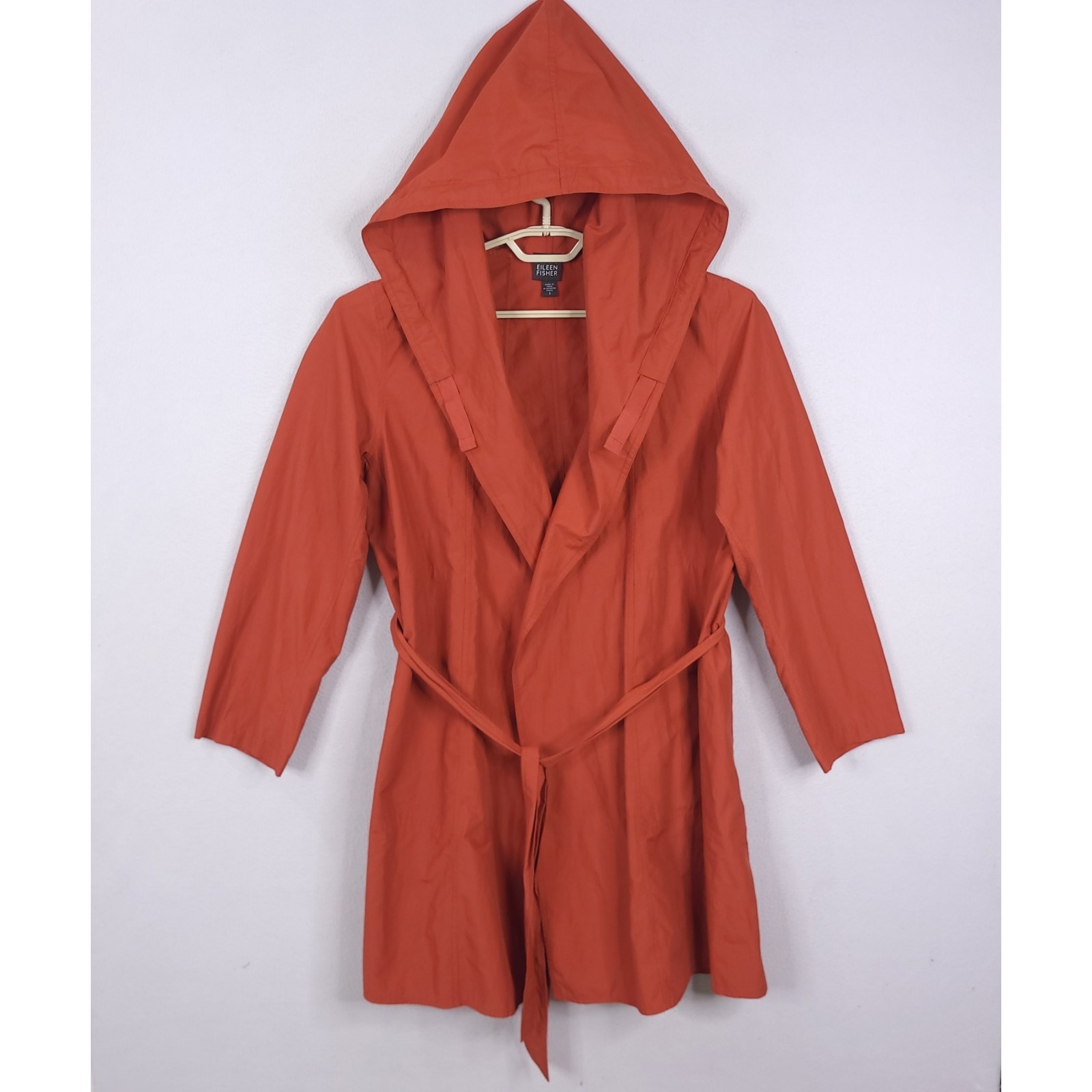 Eileen Fisher Orange Hooded Jacket